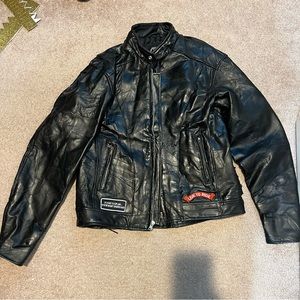 Men’s leather motorcycle jacket